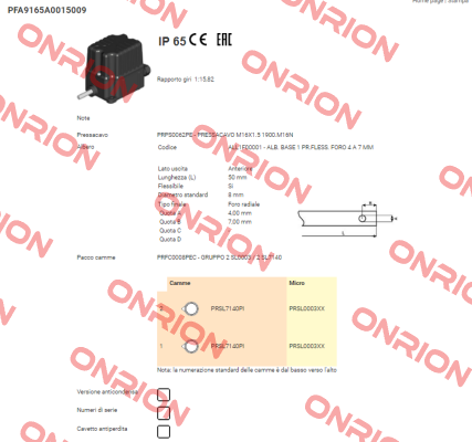 PFA9165A0015009 Ter Tecno Elettrica Ravasi