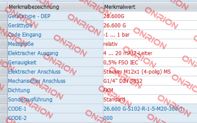 old code 26.600 G-S102-R-1-5-M00-300-1-000/new code 26.600 G-S102-R-1-5-M20-300-1-000 Bd Sensors