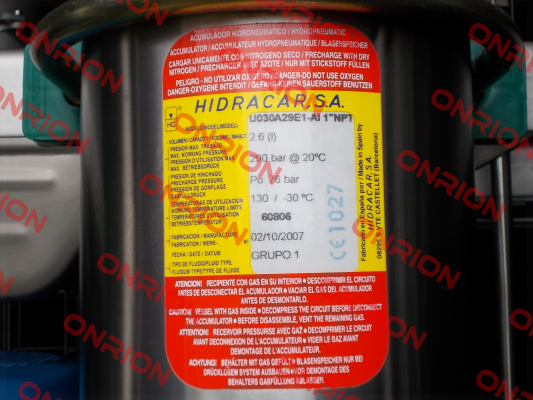 U030A29E1-AI 1“ NPT,76 bar  Hidracar