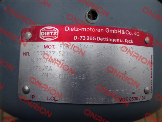 FDR 90S/4P,648131160D  oem  and obsolete  Dietz-Motoren