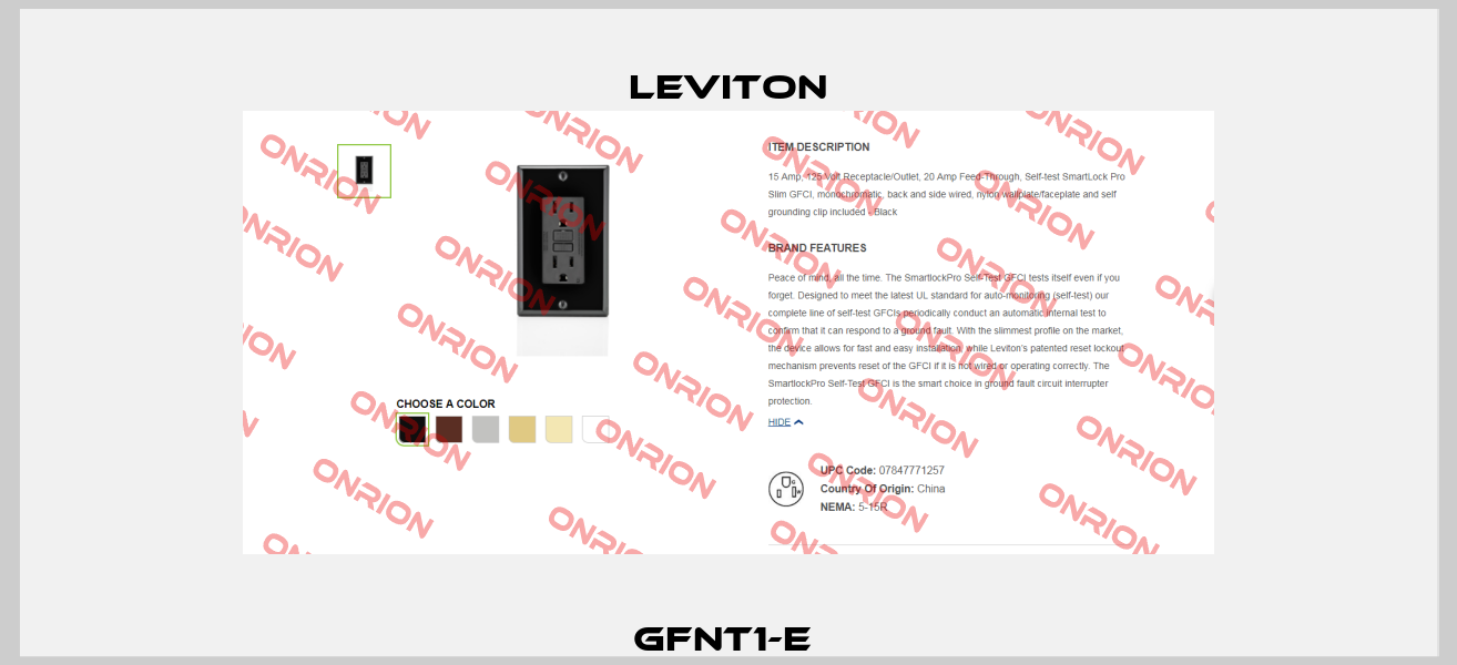 GFNT1-E  Leviton