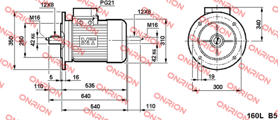 Typ DN 160 L-4/8 B3 Fimet