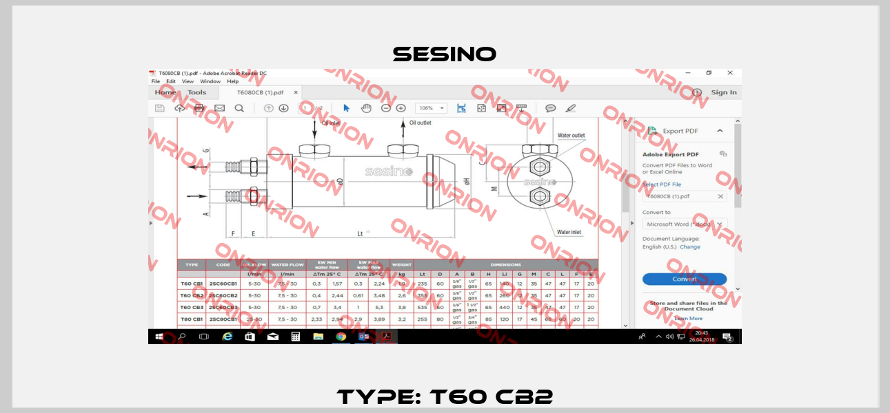 Type: T60 CB2 Sesino