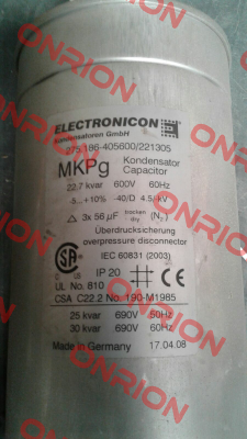 P/N:1051317 Type: 275.186-405600/221K02 Electronicon