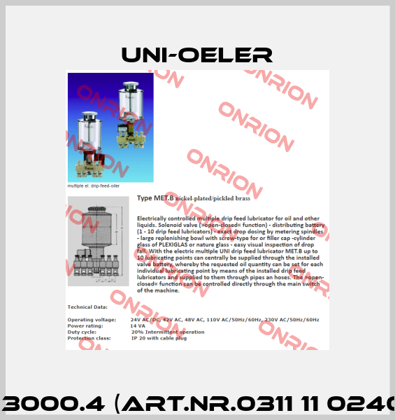 MET.H 3000.4 (Art.Nr.0311 11 0240 04 0) Uni-Oeler