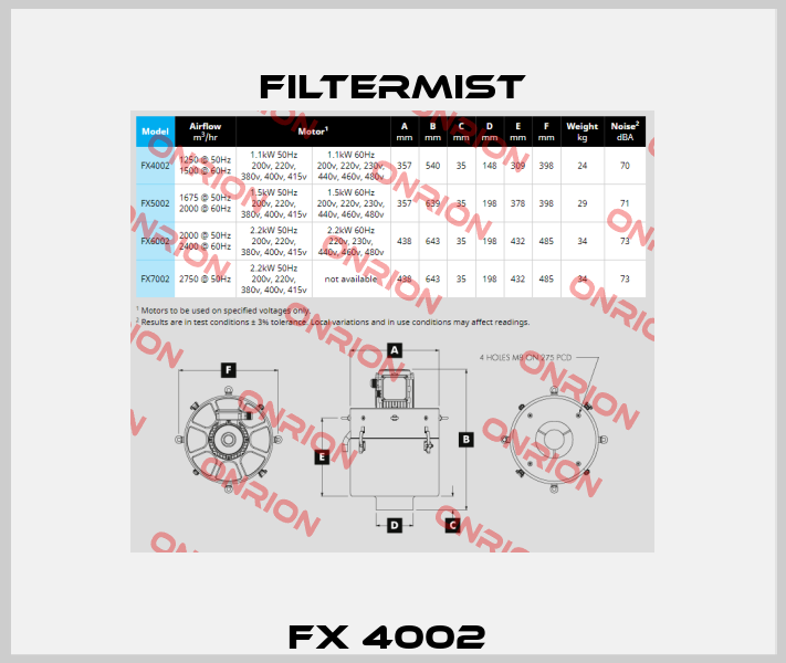 FX 4002  Filtermist