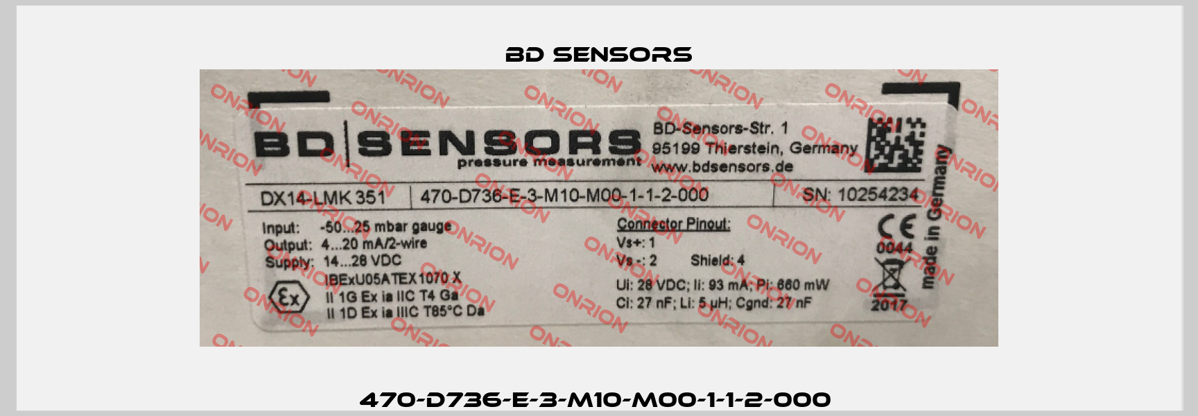 470-D736-E-3-M10-M00-1-1-2-000  Bd Sensors