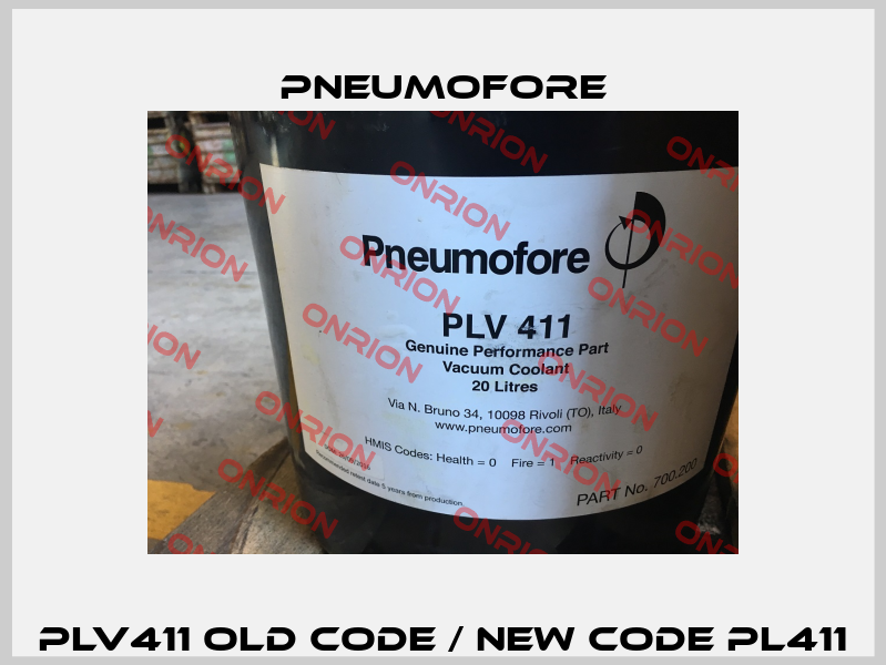 PLV411 old code / new code PL411 Pneumofore