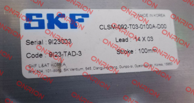 CLSM-092-T03-0100A-D00 Skf