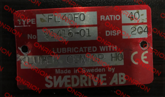 Type: FL 40 FO - 0 - 0 - 204 - R Swedrive