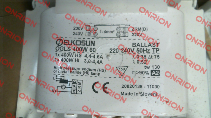 20820138 / OGLS 400W 60 220-240/50 060A114TP Tridonic