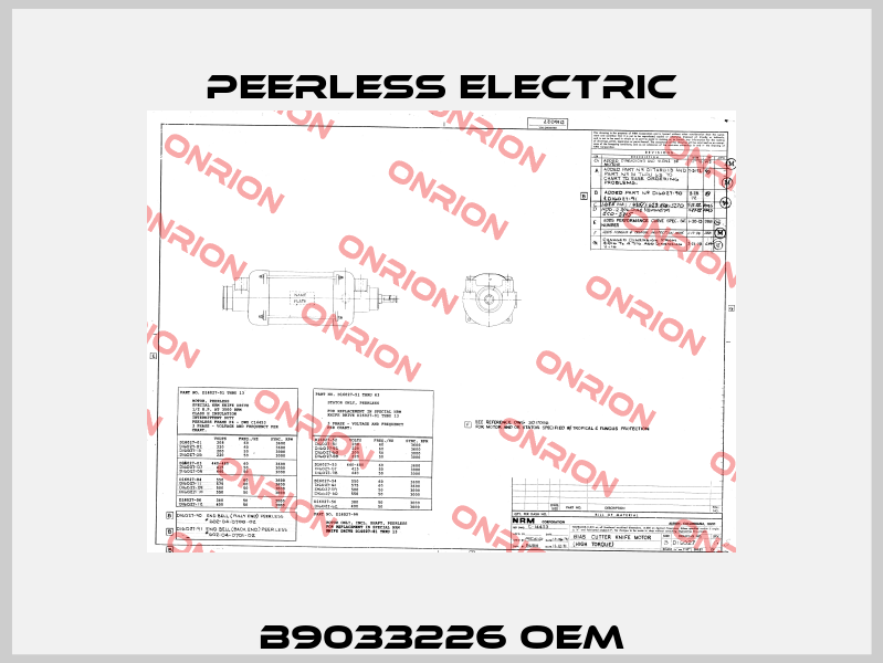 B9033226 OEM Peerless Electric