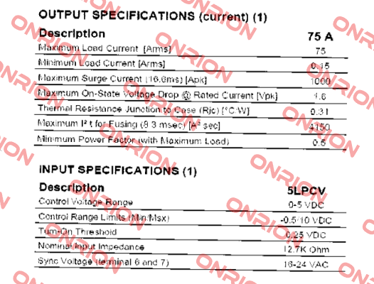 5LPCV2475 5 VDC  Crydom