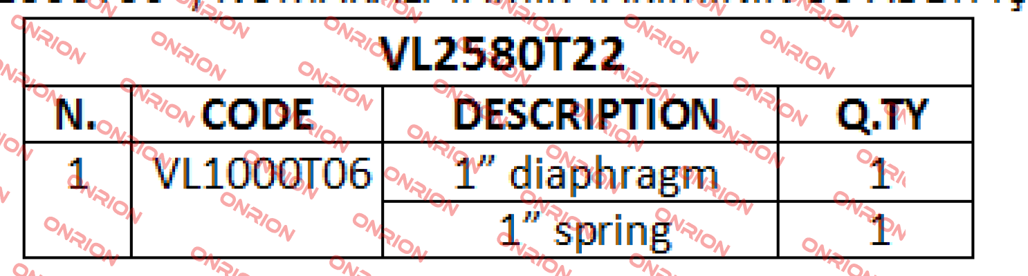 1” spring For VL2580T22  Trimec