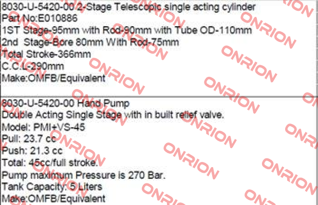 E010886   OMFB Hydraulic