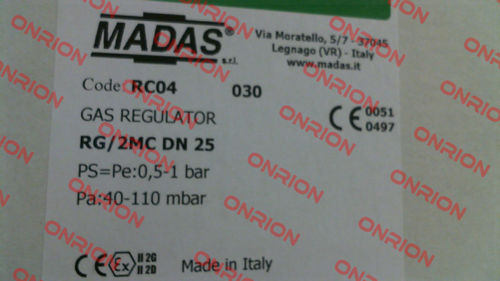 FRG/2MC DN 25 Madas