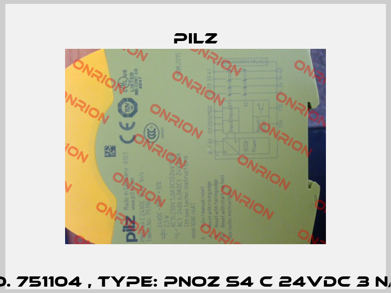 Mat. No. 751104 , Type: PNOZ s4 C 24VDC 3 n/o 1 n/c  Pilz