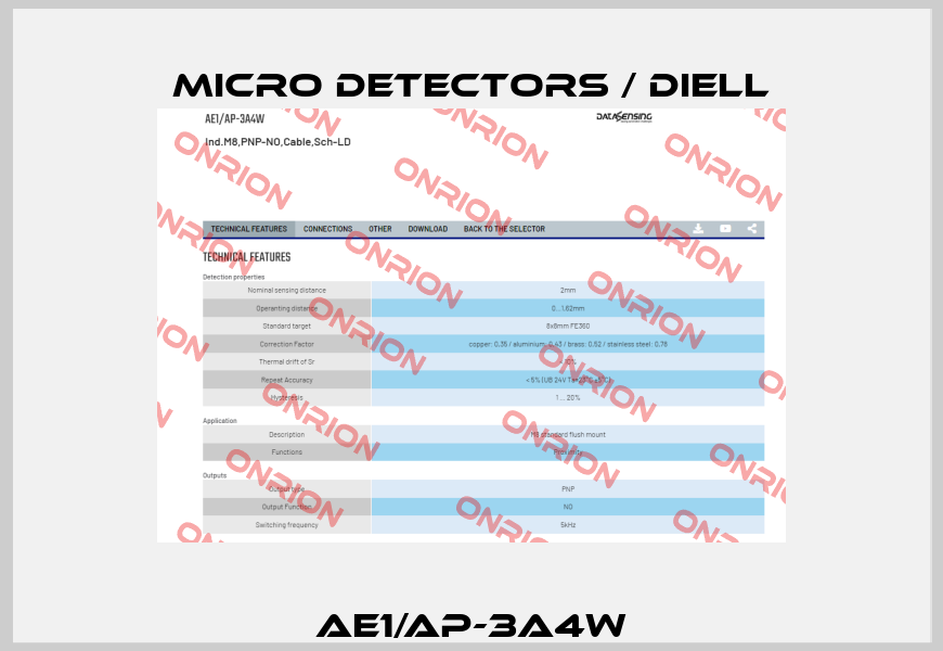 AE1/AP-3A4W Micro Detectors / Diell