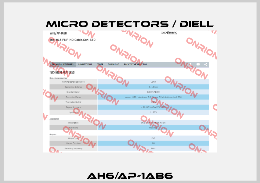 AH6/AP-1A86 Micro Detectors / Diell