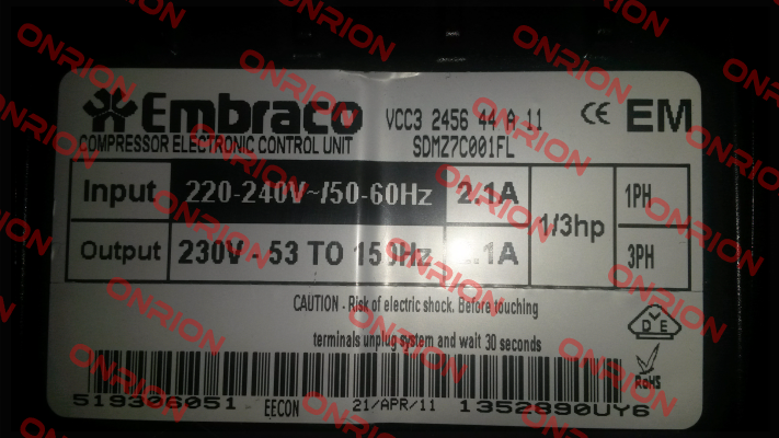 VCC3 2456 44  OEM Embraco