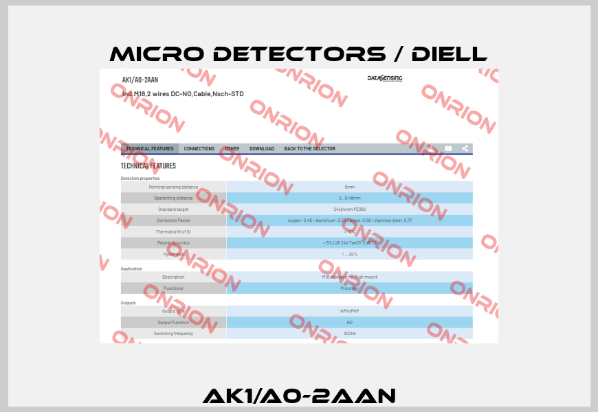 AK1/A0-2AAN Micro Detectors / Diell