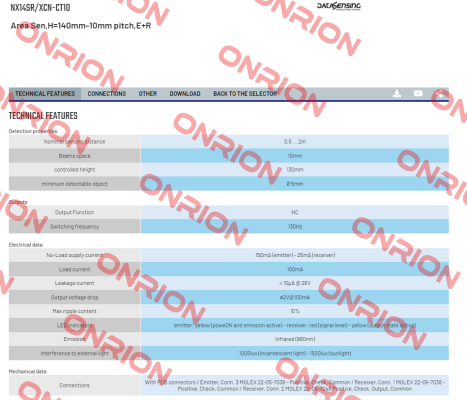 NX14SR/XCN-CT10 Micro Detectors / Diell (now Datasensing)