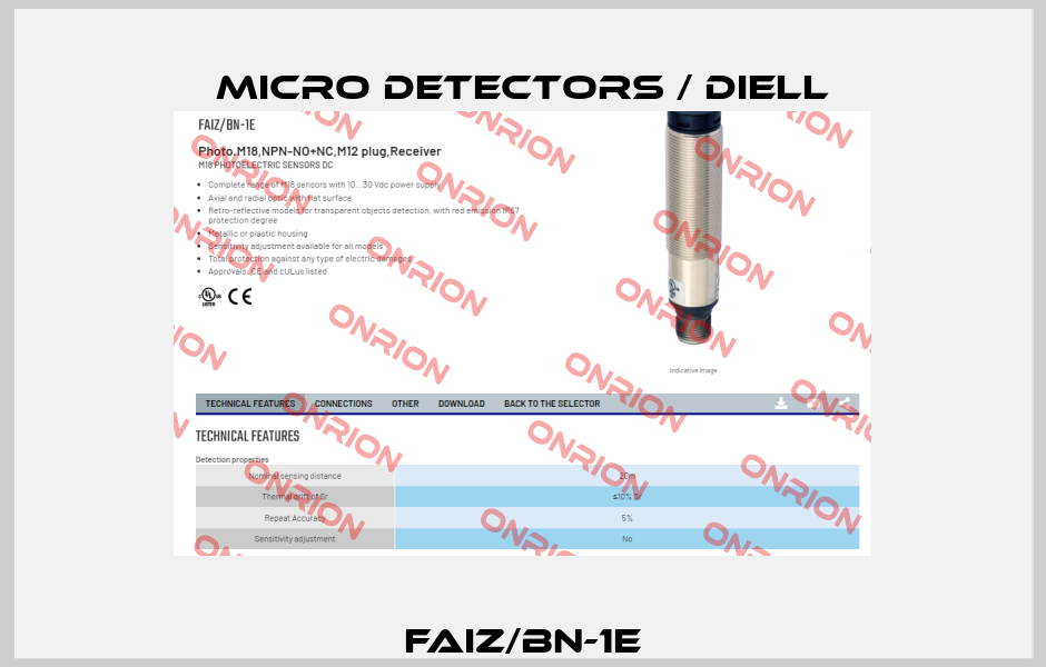 FAIZ/BN-1E Micro Detectors / Diell