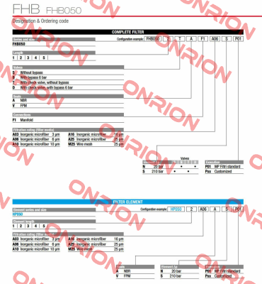 FHB-050-1-B-A-F1-A10-N-P01 MP Filtri