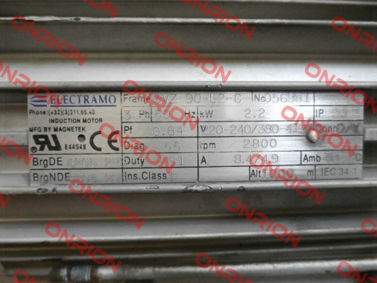 3VZ 90-L2-C not available, can be replaced by complete motor AP2.20D2N23 Electramo