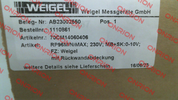 RP96MIN/MAX Weigel